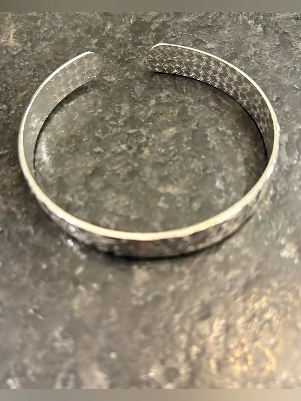 Unique Bangle Bracelet in Silver with Ornate Detailing